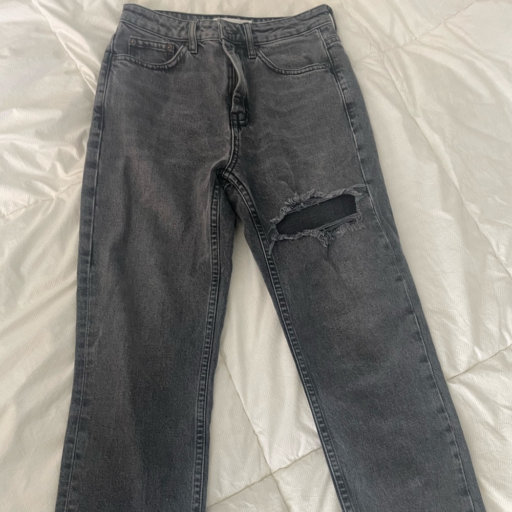 TopShop Straight Leg Black Jeans
